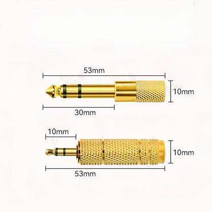 6.35mm to 3.5mm Audio Adapter - Gold-Plated Instrument Converter (2-Way Adapter for Guitar/Computer/Interfaces)