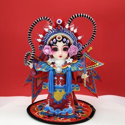 7-Inch Silk Chinese Opera Doll - Traditional Handmade Peking Opera Flower Dan Figurine