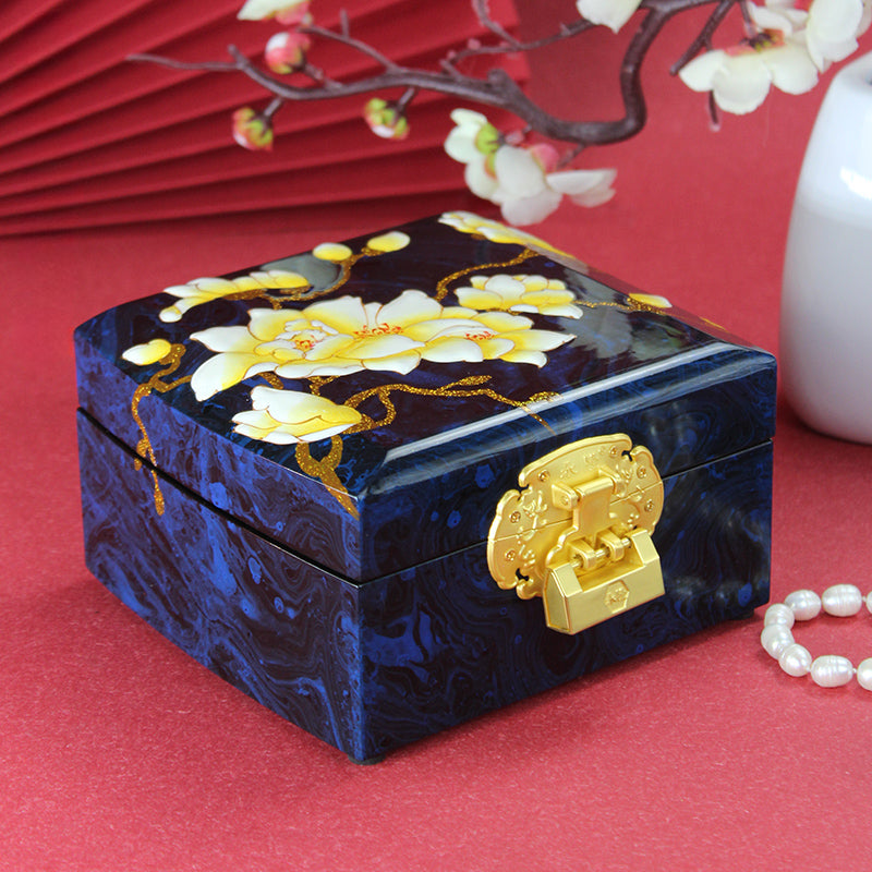 Jewelry Box Handmade Retro Lock Large Capacity Storage Box China Intangible Cultural Heritage Jewelry Box
