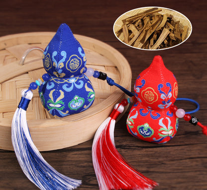 Embroidered Gourd Pendant – Aromatic Sachet, Portable Fragrance Bag, Lucky Charms for Car