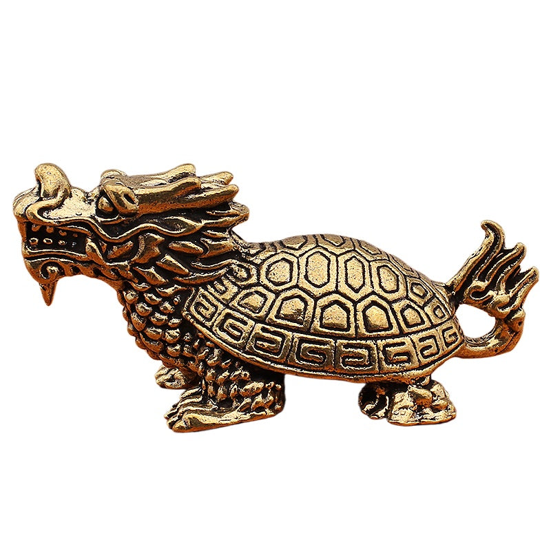 Dragon Nine Sons Brass Sculpture - Wealth-Bringing Decorative Figurine, Handcrafted Brass Art