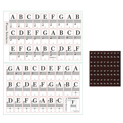 Transparent Piano Sticker Set – 88-Key Note Labels with Music Scale and No Residue