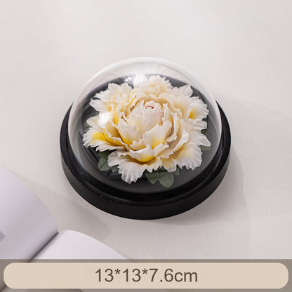 Handmade Ceramic Peony Flower Decor - Realistic Desktop & Car Ornament with Perfume Function