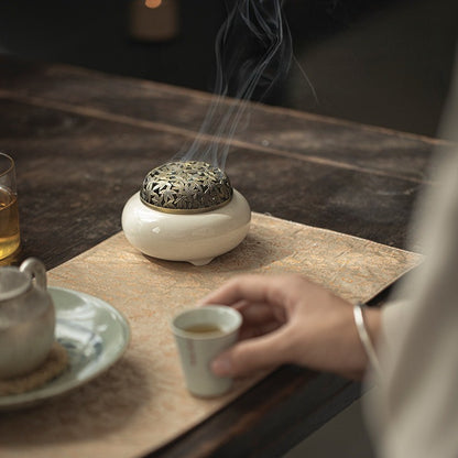 Song Style Incense Set - 6-Piece Ceramic Starter Kit with Tools & Box (45.7x23.4cm)