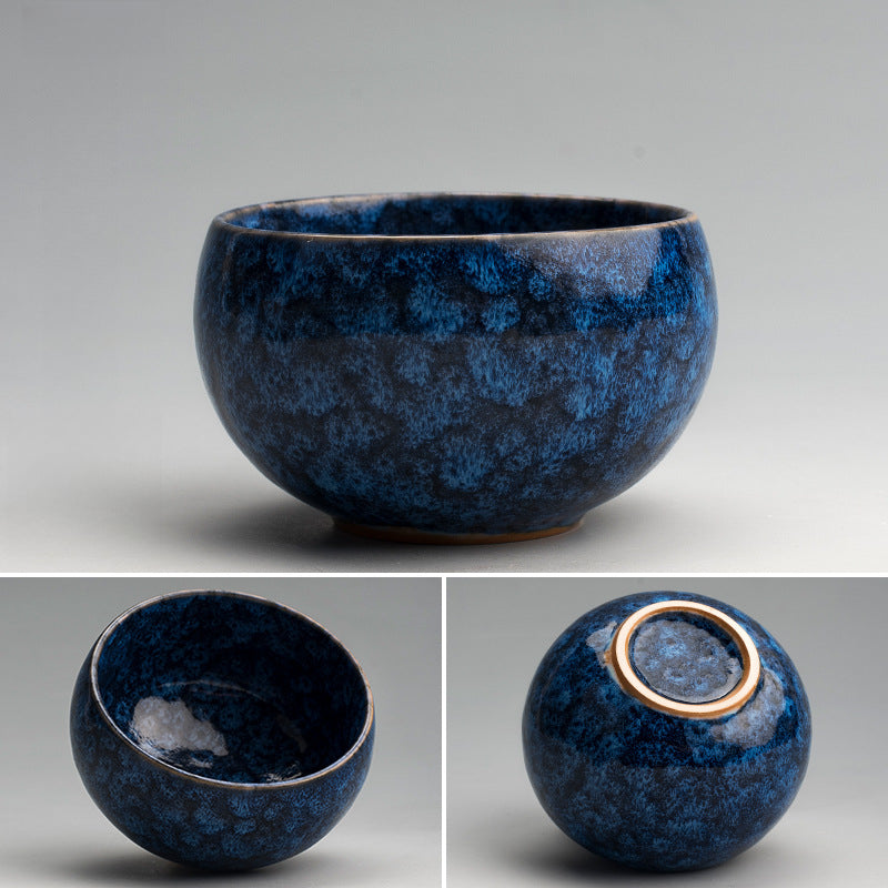 Jianzhan Kiln-Transformed Tea Cup - Handmade Ceramic Tea Bowl (120ml, 8x5cm)
