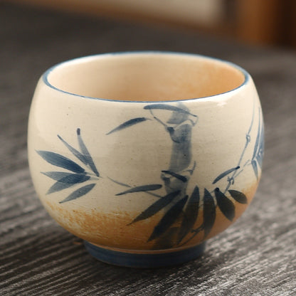 Hand-Painted Owner's Tea Cup - Large Ceramic Gongfu Tea Cup (150ml, 6.5x6cm, 6 Designs Available)