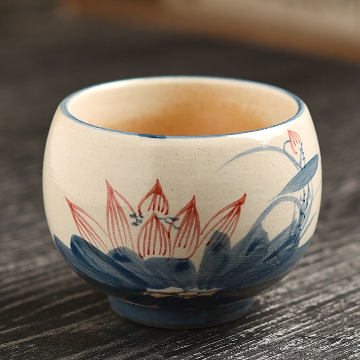 Hand-Painted Owner's Tea Cup - Large Ceramic Gongfu Tea Cup (150ml, 6.5x6cm, 6 Designs Available)