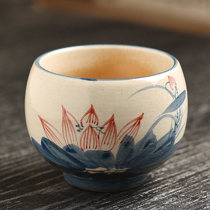 Hand-Painted Owner's Tea Cup - Large Ceramic Gongfu Tea Cup (150ml, 6.5x6cm, 6 Designs Available)