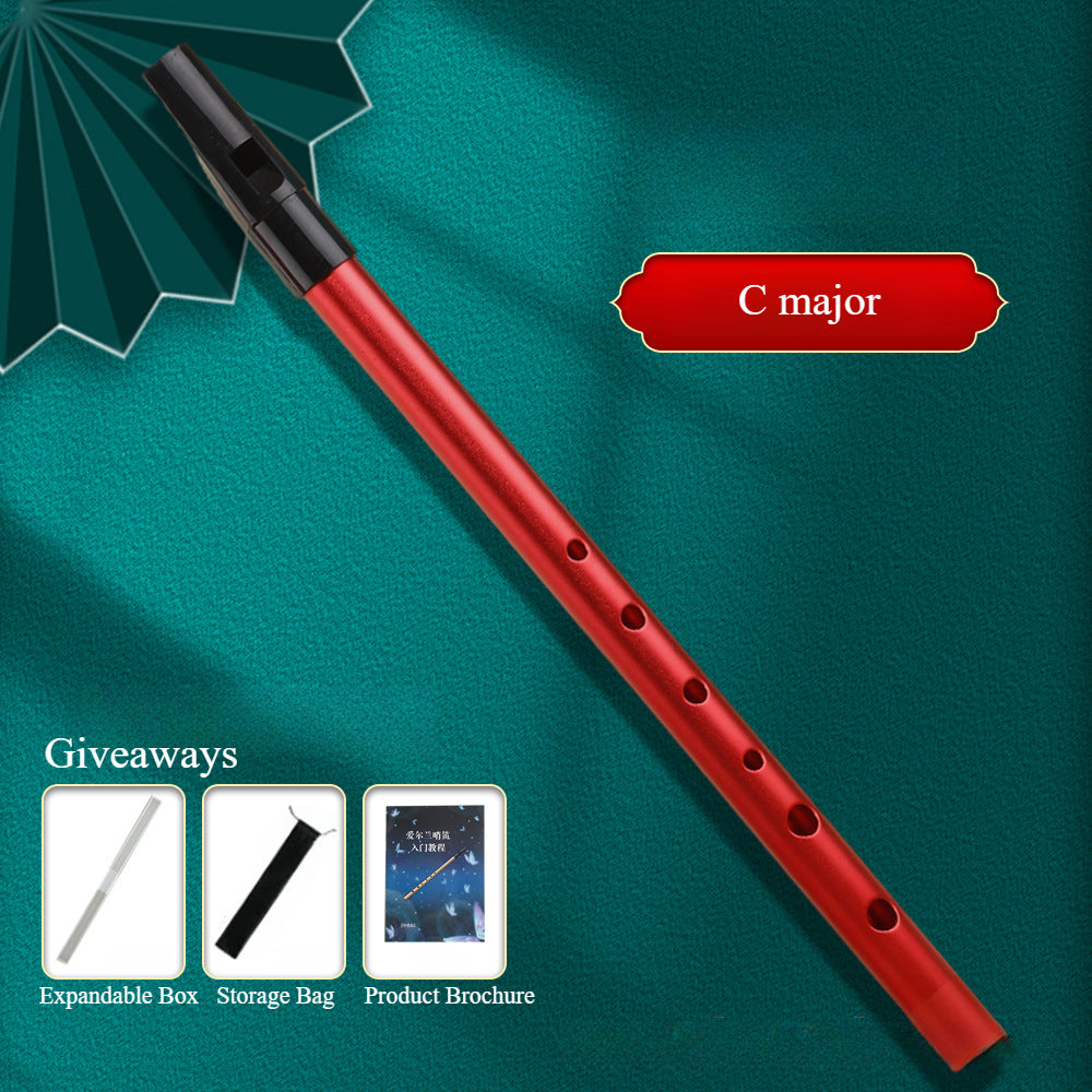 Irish Whistle in C/D Key - ABS Resin Mouthpiece with Dust Bag (C:34cm/D:30cm) Sweet & Bright Tone