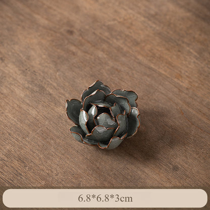 Handmade Ceramic Lotus Incense Holder - Elegant Stick Incense Burner for Home, Tea Table & Meditation (3 Sizes)