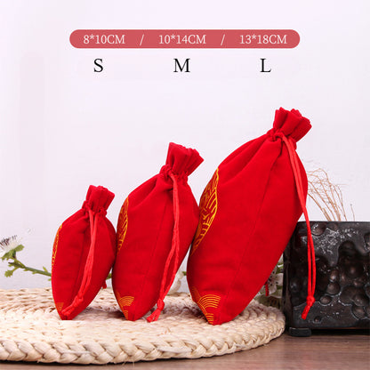 Knot Drawstring Pouch - Lucky Red Bag for Jewelry and Small Gifts