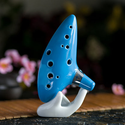 12-Hole Alto C Key Ocarina - 16cm Ocarina with Stand & Accessories (200-210g)