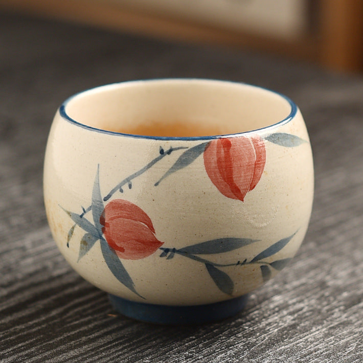 Hand-Painted Owner's Tea Cup - Large Ceramic Gongfu Tea Cup (150ml, 6.5x6cm, 6 Designs Available)