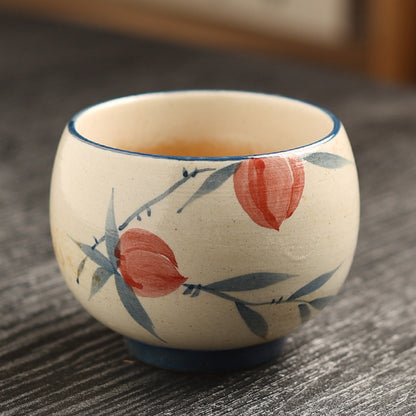 Hand-Painted Owner's Tea Cup - Large Ceramic Gongfu Tea Cup (150ml, 6.5x6cm, 6 Designs Available)