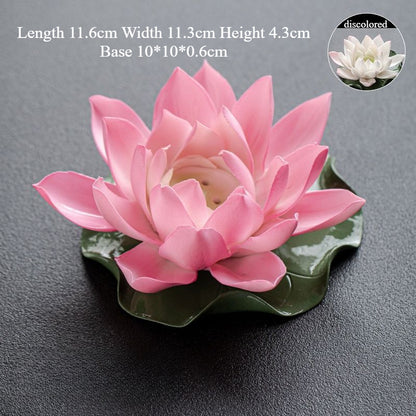 Handmade Color-Changing Lotus Flower Tea Pet – Zen Style Incense & Kung Fu Tea Accessory