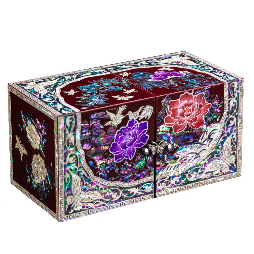 Elegant Handcrafted Mother-of-Pearl Jewelry Box with Crane Design – Intricate  Chinese Craftsmanship, Small Decorative Storage Box for Trinkets and Keepsakes