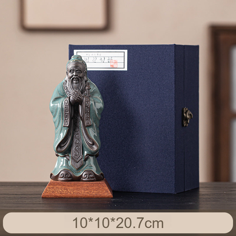 Ceramic Confucius Statue - Handcrafted Historical Figure Decor for Study & Living Room