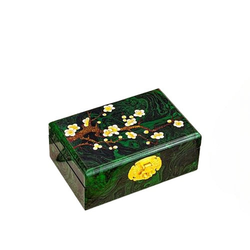 Lacquerware Jewelry Box, Handmade Storage Box for China's Intangible Cultural Heritage, Vintage Solid Wood Jewelry Box