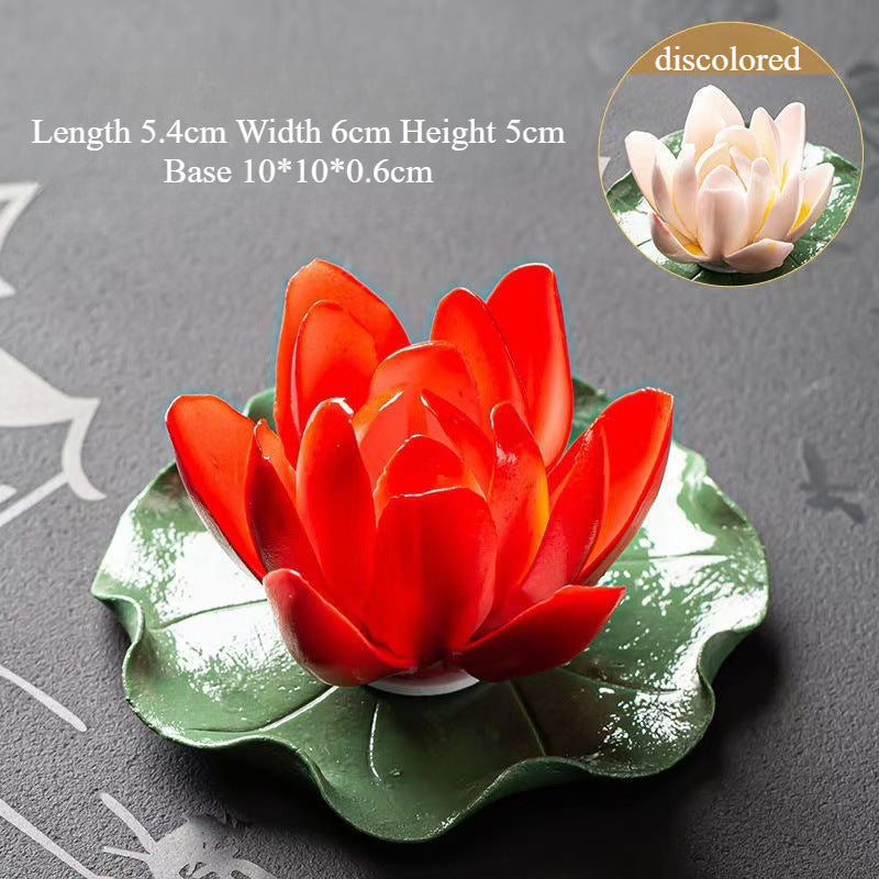 Handmade Color-Changing Lotus Flower Tea Pet – Zen Style Incense & Kung Fu Tea Accessory