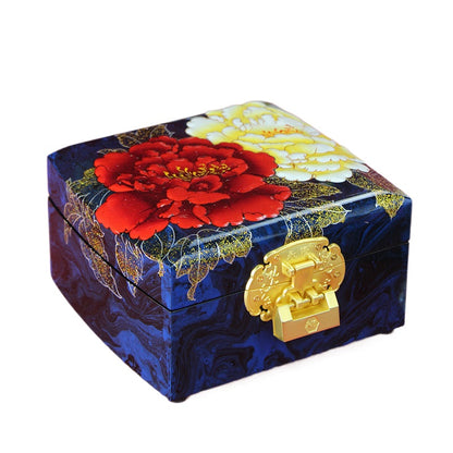 Jewelry Box Handmade Retro Lock Large Capacity Storage Box China Intangible Cultural Heritage Jewelry Box