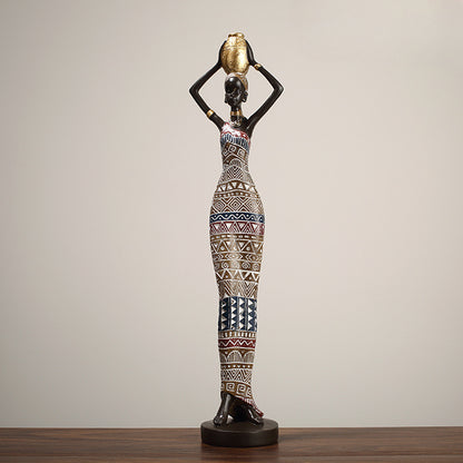 African Art Statue: Graceful Female Sculpture for Home and Office Decoration
