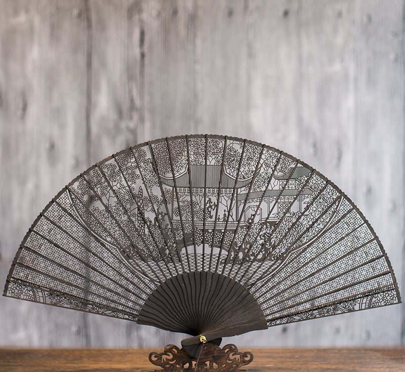 Suzhou Sandalwood Folding Fan - Handcrafted Chinese Artisan Fan