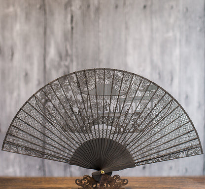 Suzhou Sandalwood Folding Fan - Handcrafted Chinese Artisan Fan