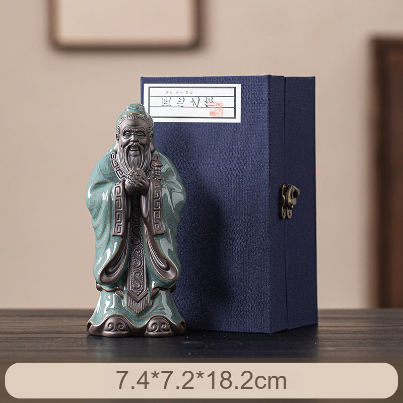 Ceramic Confucius Statue - Handcrafted Historical Figure Decor for Study & Living Room