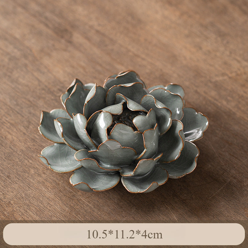 Handmade Ceramic Lotus Incense Holder - Elegant Stick Incense Burner for Home, Tea Table & Meditation (3 Sizes)