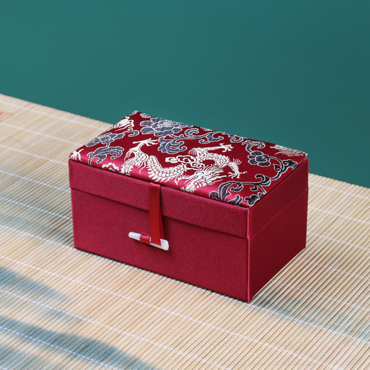 Elegant Retro Brocade Jewelry Box - Store Your Treasures in Style