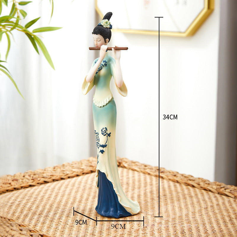 Elegant Chinese classical music playing lady ornament, can be used as home decorations and gifts