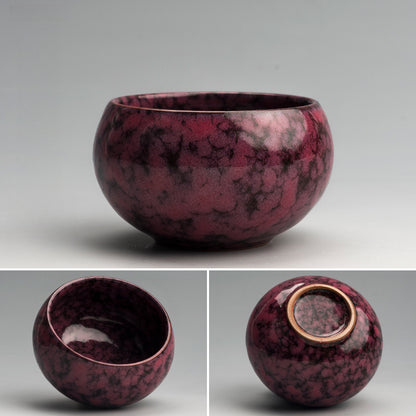 Jianzhan Kiln-Transformed Tea Cup - Handmade Ceramic Tea Bowl (120ml, 8x5cm)