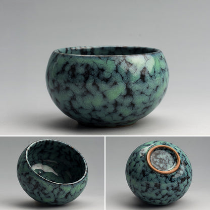 Jianzhan Kiln-Transformed Tea Cup - Handmade Ceramic Tea Bowl (120ml, 8x5cm)