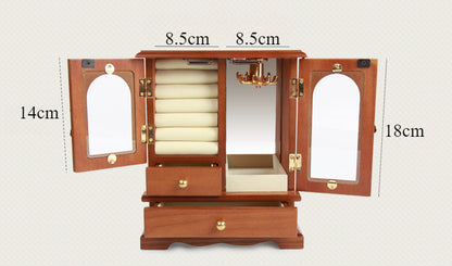 Vintage Wooden Jewelry Box - Creative Storage for Necklaces, Rings, and Earrings