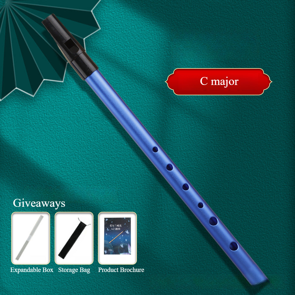 Irish Whistle in C/D Key - ABS Resin Mouthpiece with Dust Bag (C:34cm/D:30cm) Sweet & Bright Tone