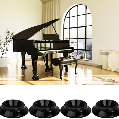 Upright Piano Non-Slip Feet Pads - ABS Floor Protectors for Noise Reduction & Scratch Prevention (Set of 4)