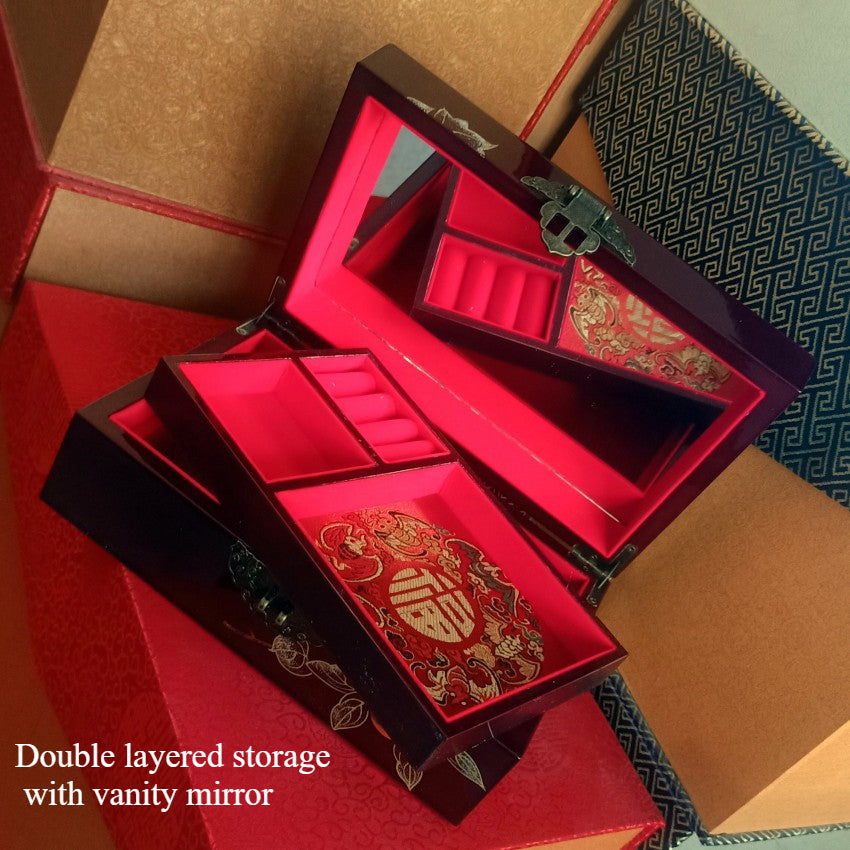 Handmade Wooden Jewelry Box Organizer Wooden Trinket Keepsake Jewellery Storage Box Vintage Box Multipurpose Organizer Chest Great Gift