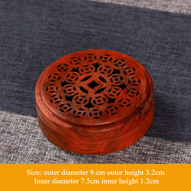 Rosewood Incense Holder - Stylish Hollow Carved Wooden Box for Home, Meditation & Relaxation
