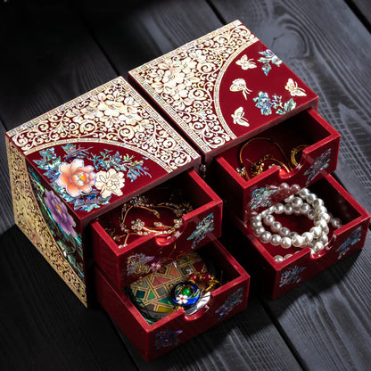 Mother of Pearl Small  Jewelry Box - Unique Gifts Wooden Box Sister birthday gifts from sister, christmas gifts for women birthday unique gifts for her Oriental Room Decor